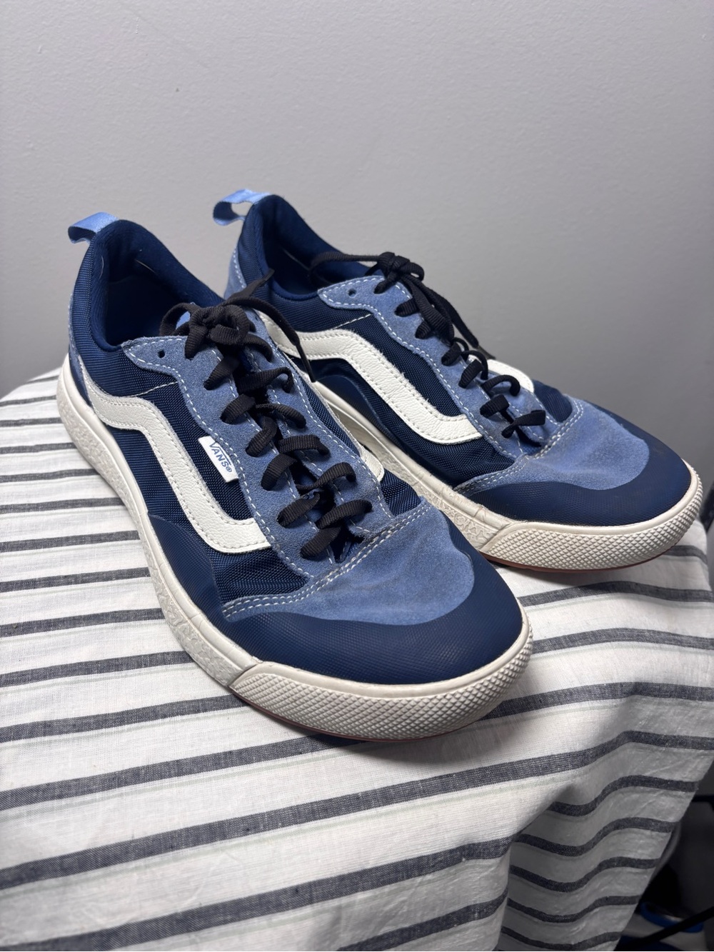 Vans Ultrarange EXO SE Shoes M8.5 W10 Blue Suede Ripstop Mesh Gum Soles Sneakers
